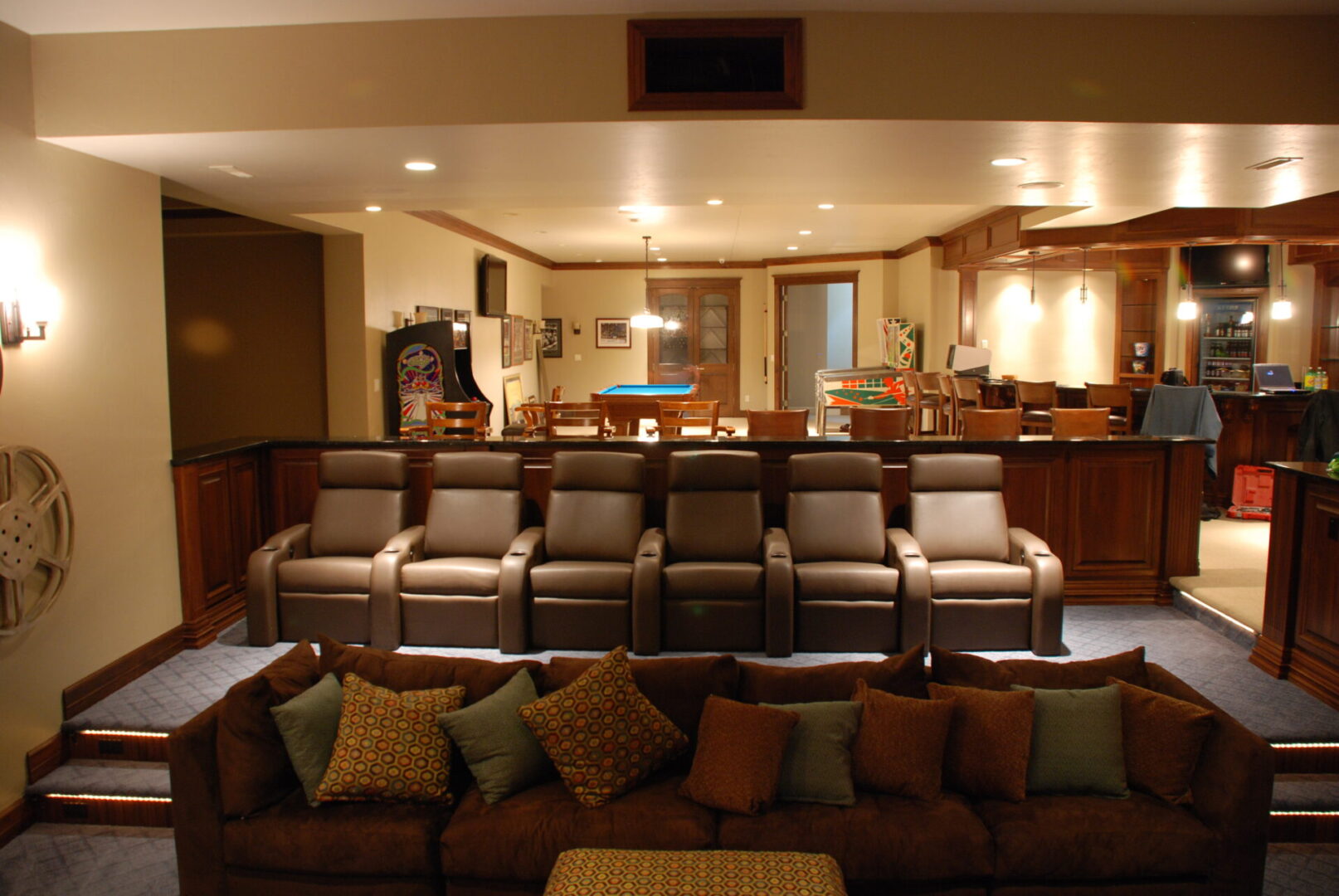 View of a home theater from the screen area