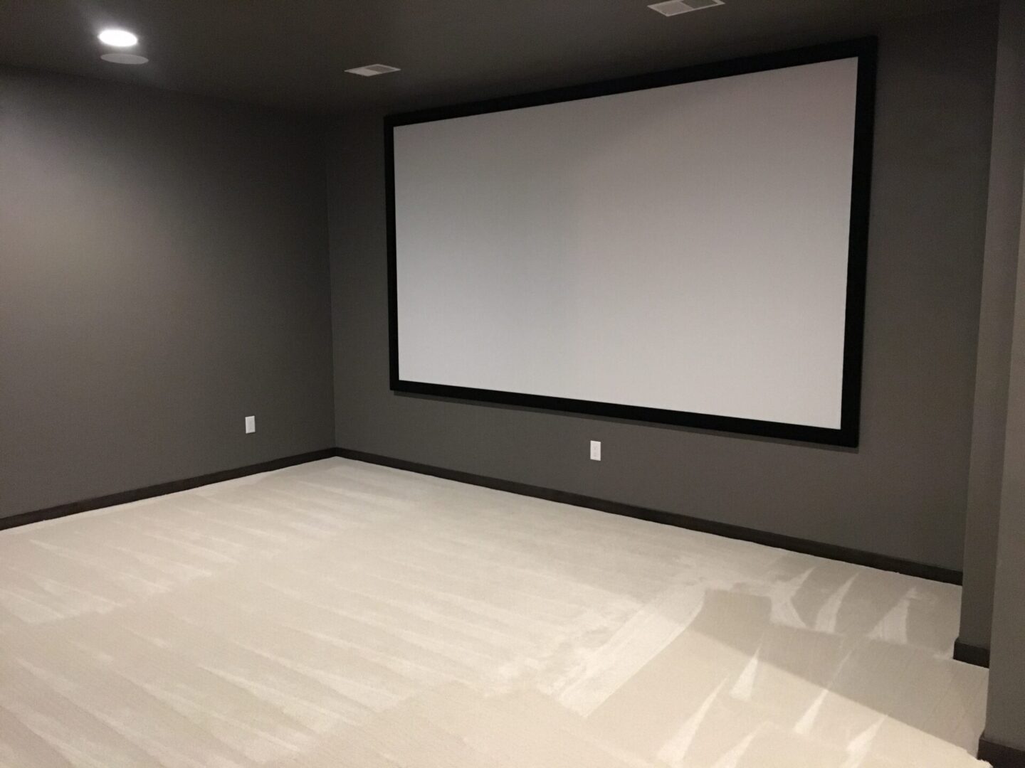 Large screen inside a home theater
